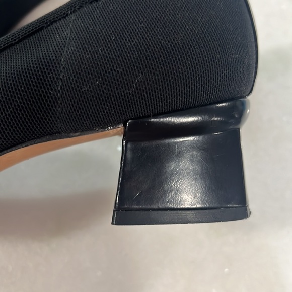 STUART WEITZMAN BLACK NYLON AND LEATHER LOW HEEL - Picture 4 of 13